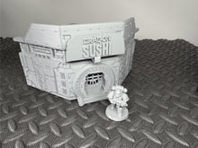 Load image into Gallery viewer, Sci Fi Building Asian Sushi Restaurant Tabletop Scenery 28mm 32mm 3D Printed