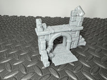 Load image into Gallery viewer, Medieval Castle Platform Archway 28mm Tabletop RPG Wargaming Scenery Terrain