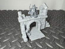 Load image into Gallery viewer, Medieval Castle Platform Archway 28mm Tabletop RPG Wargaming Scenery Terrain
