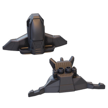 Load image into Gallery viewer, 2 Piece Starship Spaceship Space Shuttle - Sci-Fi Scatter Terrain - 28mm Gaming