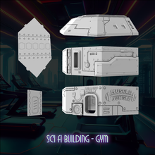 Load image into Gallery viewer, Sci Fi Building Gym Tabletop Terrain Scenery 28mm 32mm 3D Printed