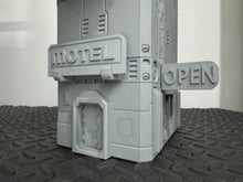 Load image into Gallery viewer, Futuristic Hotel Motel Sci-Fi Building Cyberpunk 28mm 32mm 3D Printed in Grey