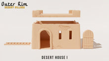 Load image into Gallery viewer, Desert House Outer Rim Tatooine Sci Fi Style Building 28mm Wargaming Terrain 3D Printed