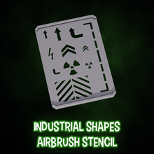 Load image into Gallery viewer, 3D Printed Sci-Fi Stencil Palette with Industrial Shapes for Airbrushing & Terrain 10x14cm