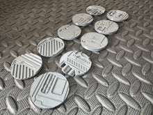 Load image into Gallery viewer, 10 x 50mm Mining Rig Sci-Fi Base Toppers for Miniatures - 3d Printed Terrain