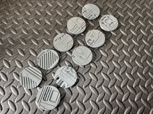 Load image into Gallery viewer, 10 x 50mm Mining Rig Sci-Fi Base Toppers for Miniatures - 3d Printed Terrain