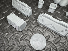 Load image into Gallery viewer, Urban Sci-fi Scatter Terrain Pack 2 - Sci Fi City Terrain 28mm - 32mm 3D Printed