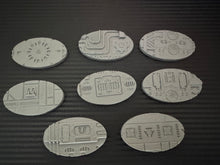 Load image into Gallery viewer, Sci Fi Cavalry Bases 9 x 30mm x 60mm Industrial Base Toppers - 3d Printed