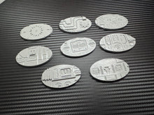 Load image into Gallery viewer, Sci Fi Cavalry Bases 9 x 30mm x 60mm Industrial Base Toppers - 3d Printed