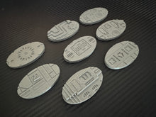 Load image into Gallery viewer, Sci Fi Cavalry Bases 9 x 30mm x 60mm Industrial Base Toppers - 3d Printed