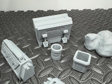Load image into Gallery viewer, Urban Sci-fi Scatter Terrain Pack 2 - Sci Fi City Terrain 28mm - 32mm 3D Printed