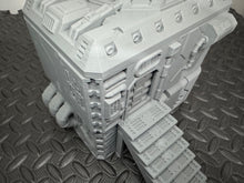 Load image into Gallery viewer, Futuristic Science Facility Sci-Fi Building 28mm 32mm 3D Printed in Grey Cyberpunk Style