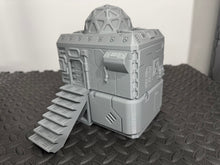 Load image into Gallery viewer, Futuristic Science Facility Sci-Fi Building 28mm 32mm 3D Printed in Grey Cyberpunk Style