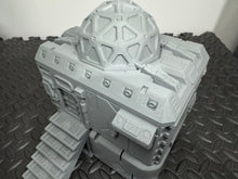 Load image into Gallery viewer, Futuristic Science Facility Sci-Fi Building 28mm 32mm 3D Printed in Grey Cyberpunk Style