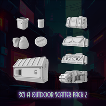 Load image into Gallery viewer, Urban Sci-fi Scatter Terrain Pack 2 - Sci Fi City Terrain 28mm - 32mm 3D Printed