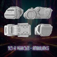 Load image into Gallery viewer, Ambulance Medivac Vehicle Sci-Fi Skirmish Games Scatter Terrain 28mm 32mm Heroic