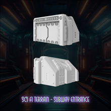 Load image into Gallery viewer, Sci Fi City Subway Tunnel Entrance - Urban Sci Fi Scatter Terrain - 28mm - 32mm 3D Printed