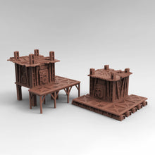 Load image into Gallery viewer, Post-Apocalyptic Wasteland Shacks - 3D Printed 28mm Gaming Terrain