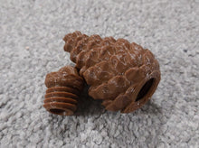 Load image into Gallery viewer, Pine Cone Geocache Hang Container for Tree Hide Top Opening Pinecones