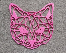 Load image into Gallery viewer, Geometric Cat Kitten Wall Art Hanging Decoration Origami Style Pick Your Colour