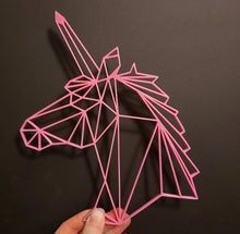 Load image into Gallery viewer, Geometric Unicorn Head Wall Art Hanging Decoration Origami Pick Your Colour