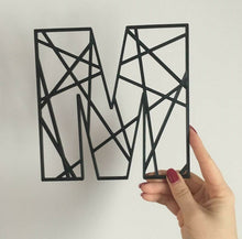Load image into Gallery viewer, Geometric Initial Letters Wall Art Kids Bedroom Sign Door Nursery Pick a Colour