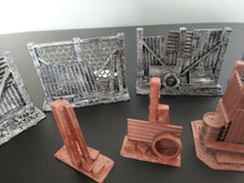 Load image into Gallery viewer, Wargame Table Top Fences Post Apocalytic Scenery Tile Hides 3d Printed Warhammer