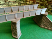 Load image into Gallery viewer, Large Model Railway Girder Bridge 00 Gauge with Stonework Effect Support Piers