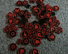 Load image into Gallery viewer, Warhammer 40K Kill Team Tokens Tactic Tokens x80 Black & Red