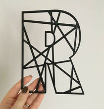 Load image into Gallery viewer, Geometric Initial Letters Wall Art Kids Bedroom Sign Door Nursery Pick a Colour