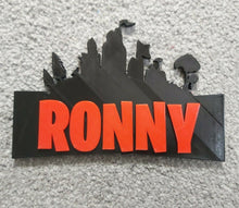 Load image into Gallery viewer, Fortnite Style Personalised Name Sign Door Hanging Wall Plaque Choice of Colours