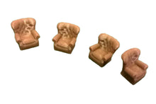 Load image into Gallery viewer, 4 x Leather Style Armchairs Brown 3D Printed OO Gauge Model Railway Dolls House