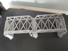 Load image into Gallery viewer, Lattice Girder Railway Bridge Double Track N Gauge 3 Stonework Support Piers