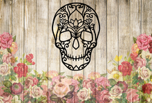 Load image into Gallery viewer, Floral Sugar Skull Wall Art Decor Hanging Decoration Day of the Dead Halloween
