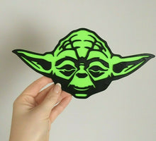 Load image into Gallery viewer, Yoda Head Wall Plaque Decoration Star Wars Green and Black Picture Hanging
