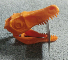 Load image into Gallery viewer, Velociraptor Dinosaur Skull Model Moving Jaw Bones 3d Printed Pick Your Colour