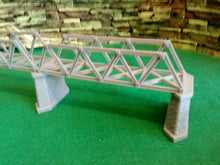 Load image into Gallery viewer, Lattice Girder Railway Bridge Single Track TT120 Gauge 3 Stonework Support Piers