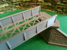 Load image into Gallery viewer, Large Model Railway Girder Bridge 00 Gauge with Stonework Effect Support Piers