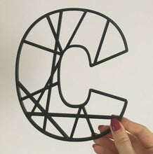 Load image into Gallery viewer, Geometric Initial Letters Wall Art Kids Bedroom Sign Door Nursery Pick a Colour