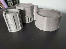 Load image into Gallery viewer, Warhammer War Game Chemical Storage Tanks Vats D+D Scenery Hides 3d Printed 15mm