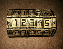 Load image into Gallery viewer, Mini Cryptex Puzzle DaVinci Replica 3D Print Plastic 5, 6 or 7 Number Black Gold