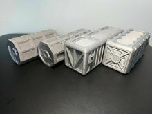Load image into Gallery viewer, Warhammer Post Apocalytic Style Shipping Containers D+D Scenery Hides 3d Printed
