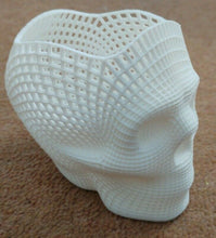 Load image into Gallery viewer, Mesh Skull Pen Pencil Holder Makeup Brush Storage Pot Desk Tidy Wireframe