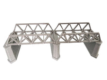 Load image into Gallery viewer, Lattice Girder Railway Bridge Double Track N Gauge 3 Stonework Support Piers