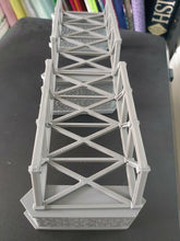 Load image into Gallery viewer, Lattice Girder Railway Bridge Double Track N Gauge 3 Stonework Support Piers