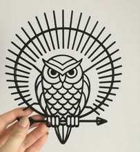 Load image into Gallery viewer, Owl Wall Art Hanging Decoration Origami Style Pick Your Colour Owl Perch