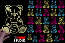 Load image into Gallery viewer, Teddy Bear Initial Letters Wall Art Kids Bedroom Sign Door Nursery Pick a Colour