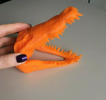 Load image into Gallery viewer, Crocodile Skull Animal Model Moving Jaw Bones 3d Printed Pick Your Colour