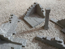 Load image into Gallery viewer, Ruins x8 Scenery Pieces for Hides Barricades Terrain Scenery 28mm Wargaming