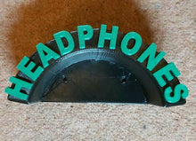 Load image into Gallery viewer, Headphones Wall Mounted for Gaming Headset Hanger Choose Your Lettering Colour